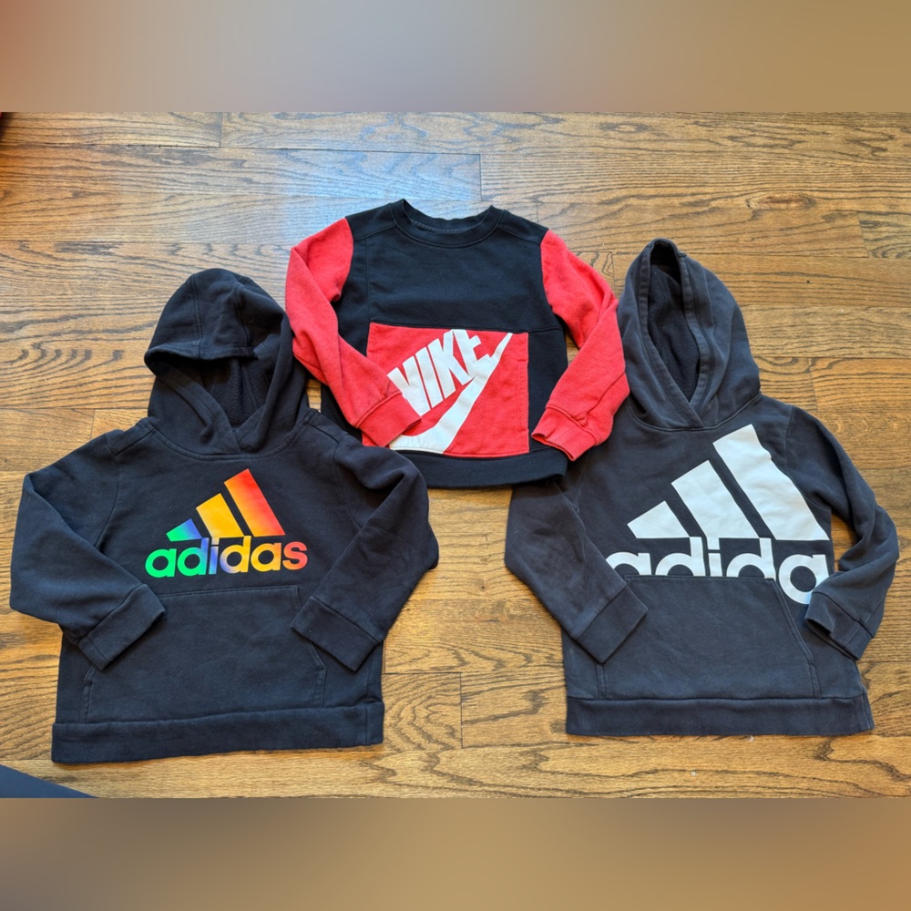 Size 5 Nike & Adidas Logo Sweatshirt Trio